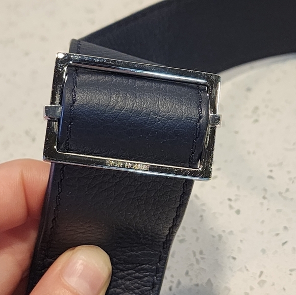 Auth! Dior Homme cowhide leather navy bag strap - Picture 13 of 14